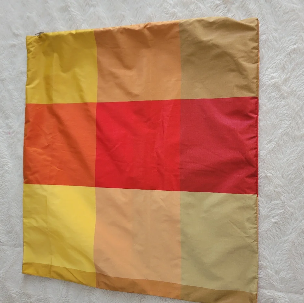 Pair (2) of Silk Taffeta Multi Color Cushion Cover Squares